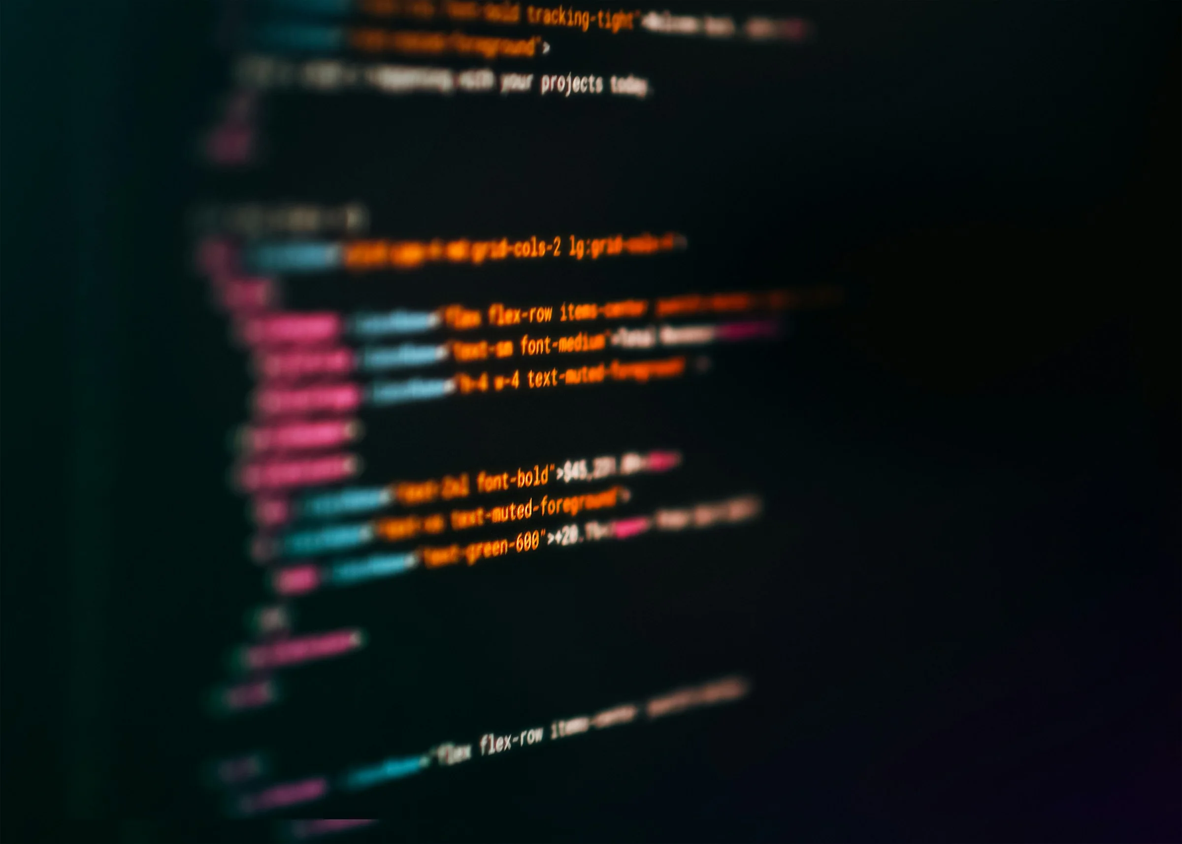 Abstract code on a dark screen for Method Digital